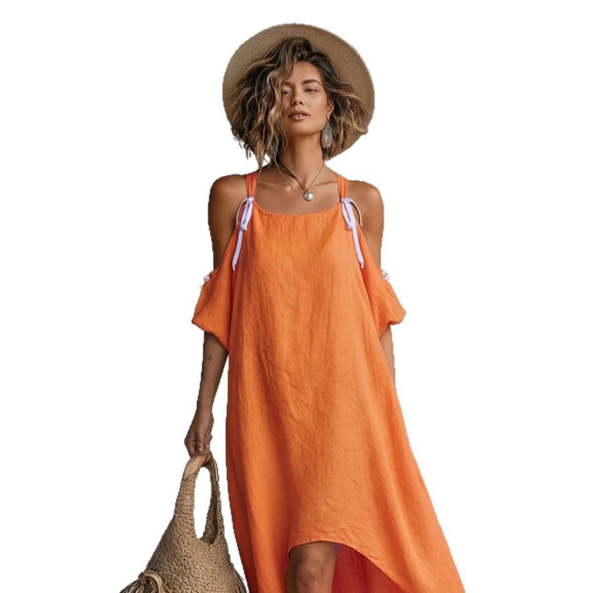 Summer Woman Dress Puff Sleeve - đánh giá và giá Off Shoulder Puff Sleeve Sundress