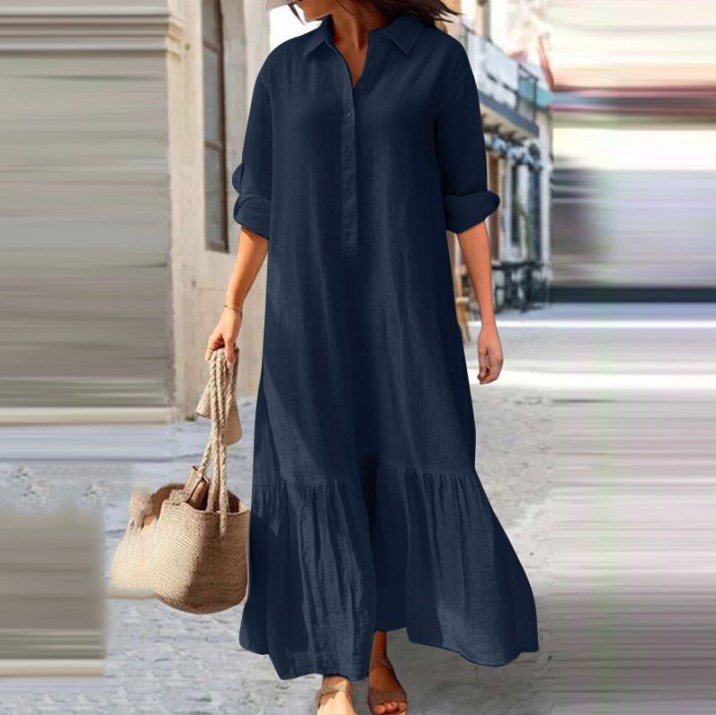 2025 Women's Linen Shirt Dress - đánh giá và giá Casual Loose Linen Shirt Dress