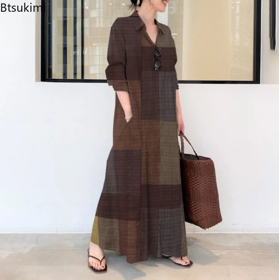 Fashion New Shirt Dress Women  - đánh giá và giá Casual Loose Linen Shirt Dress
