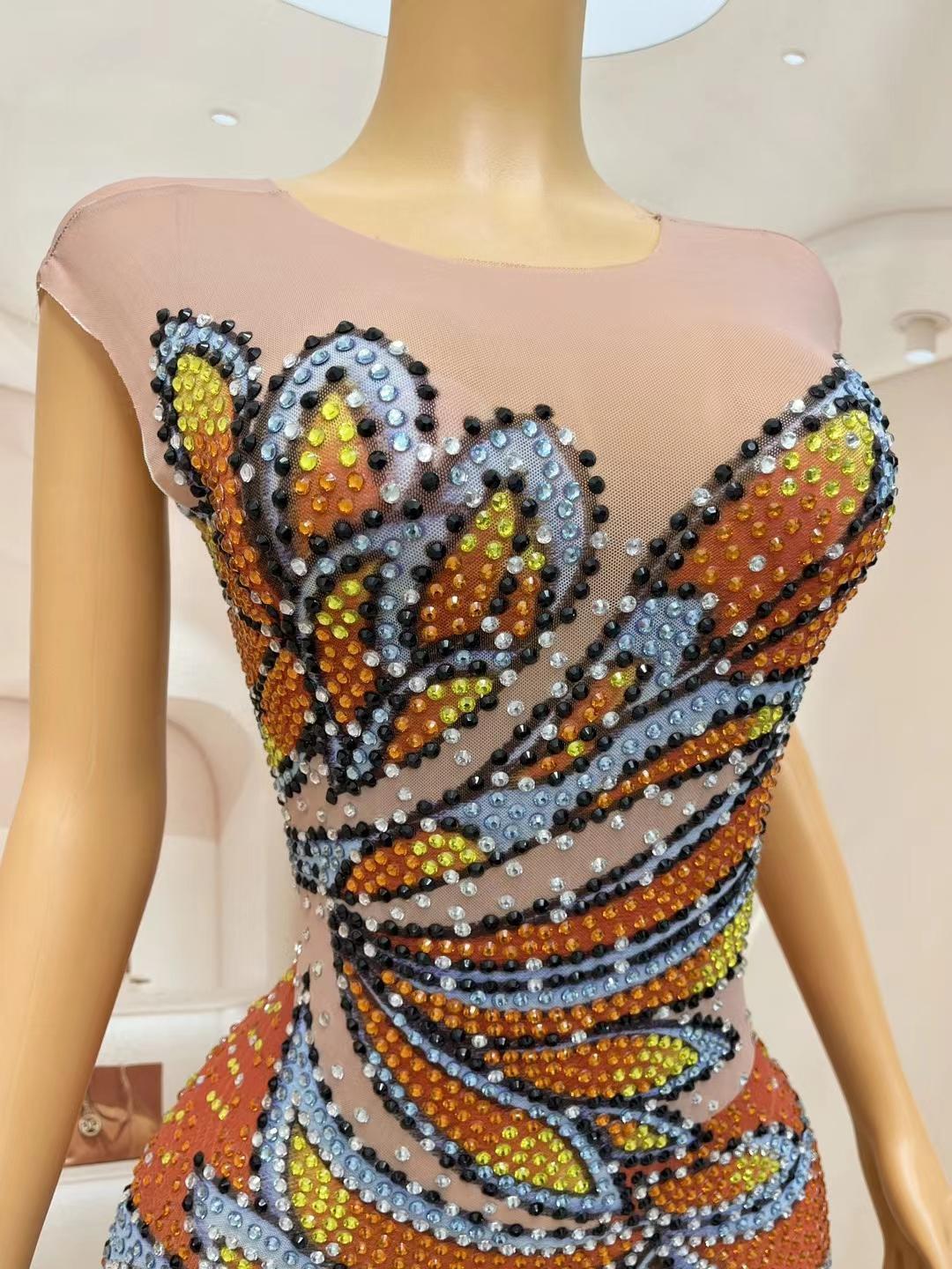 Women Sleeveless Mesh Maxi Dre - đánh giá và giá Sparkly Rhinestone Club Party Dress