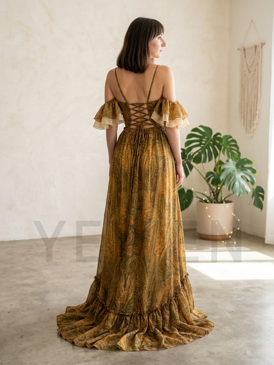 Boho Printed 2 Piece Maxi Dres - đánh giá và giá Boho Summer Beach Maxi Dress