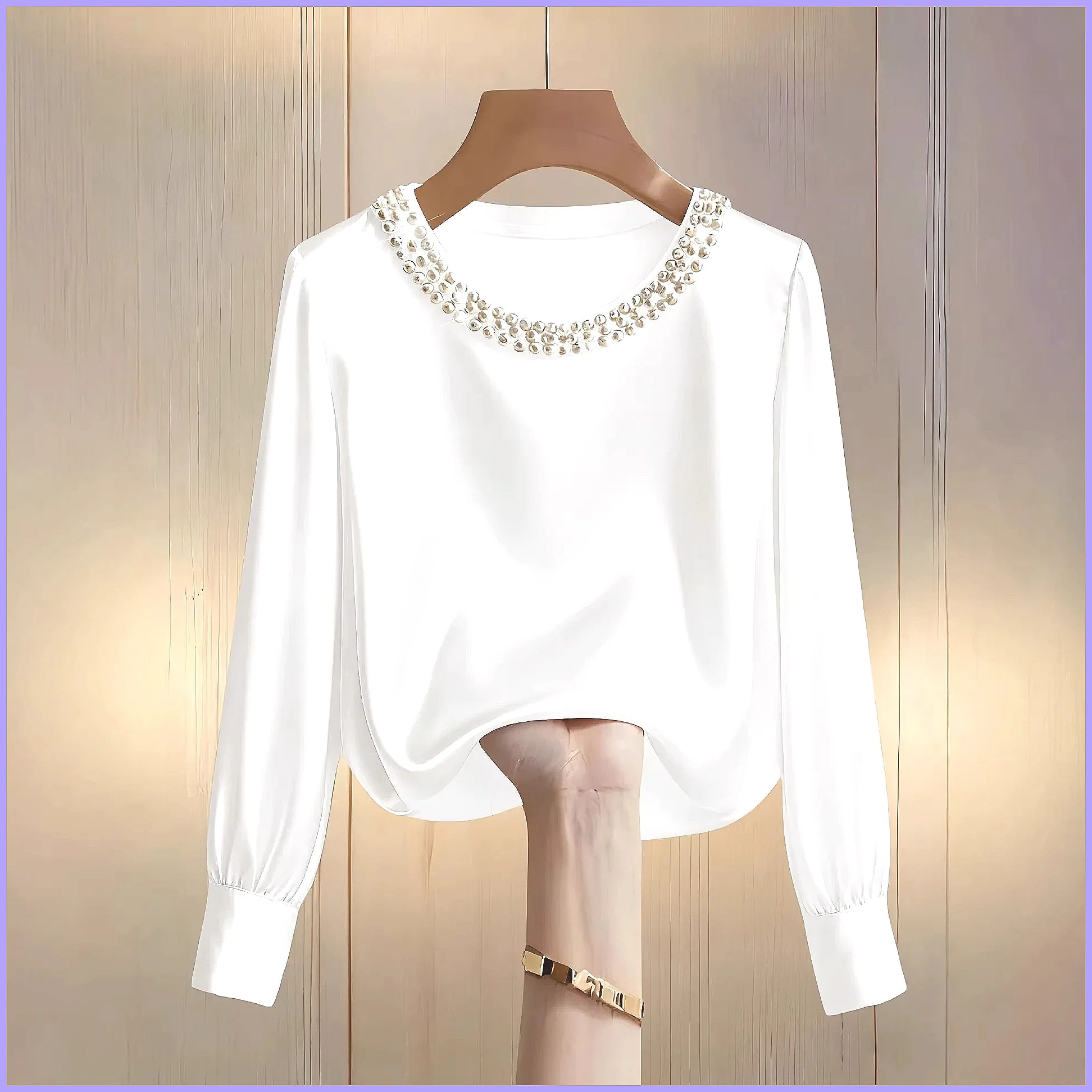 Elegant Beaded Satin Blouse fo - đánh giá và giá Blouses
