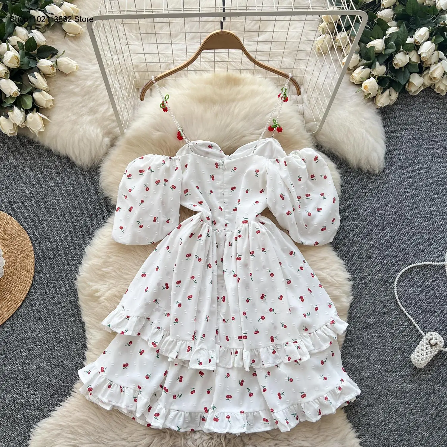 Puff Sleeves Off Shoulder Prin - đánh giá và giá Off Shoulder Puff Sleeve Sundress