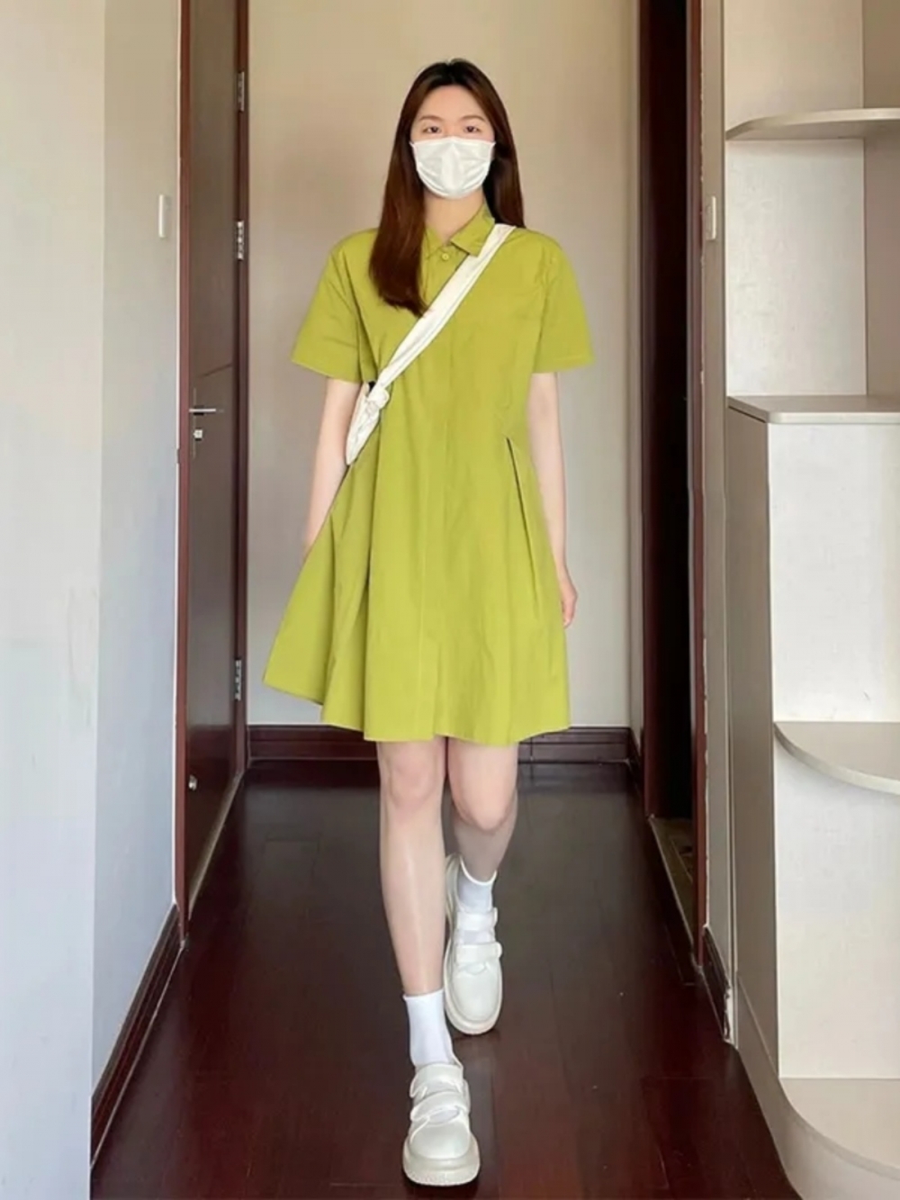 plus Size Women's  Neck Short  - đánh giá và giá Korean Style A Line Shirt Dress