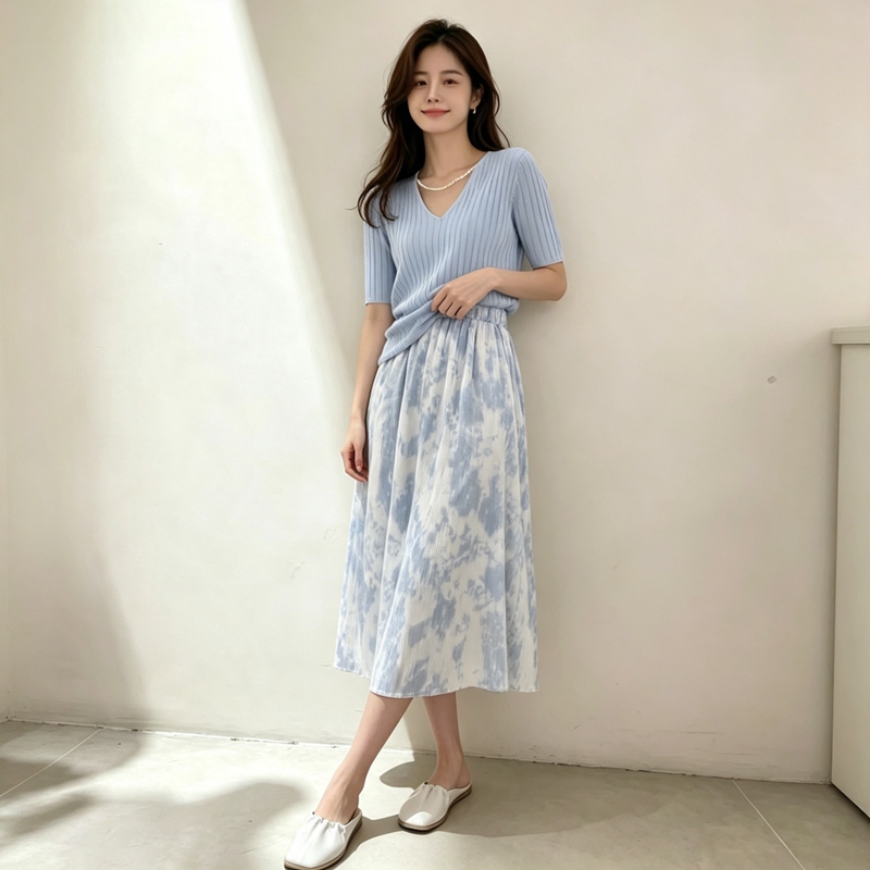 2026 Summer Gentle Short Sleev - đánh giá và giá Korean Style A Line Shirt Dress