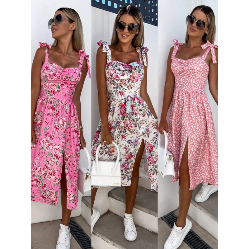 Women Summer Dress Sexy Floral - đánh giá và giá French Vintage Floral Midi Dress