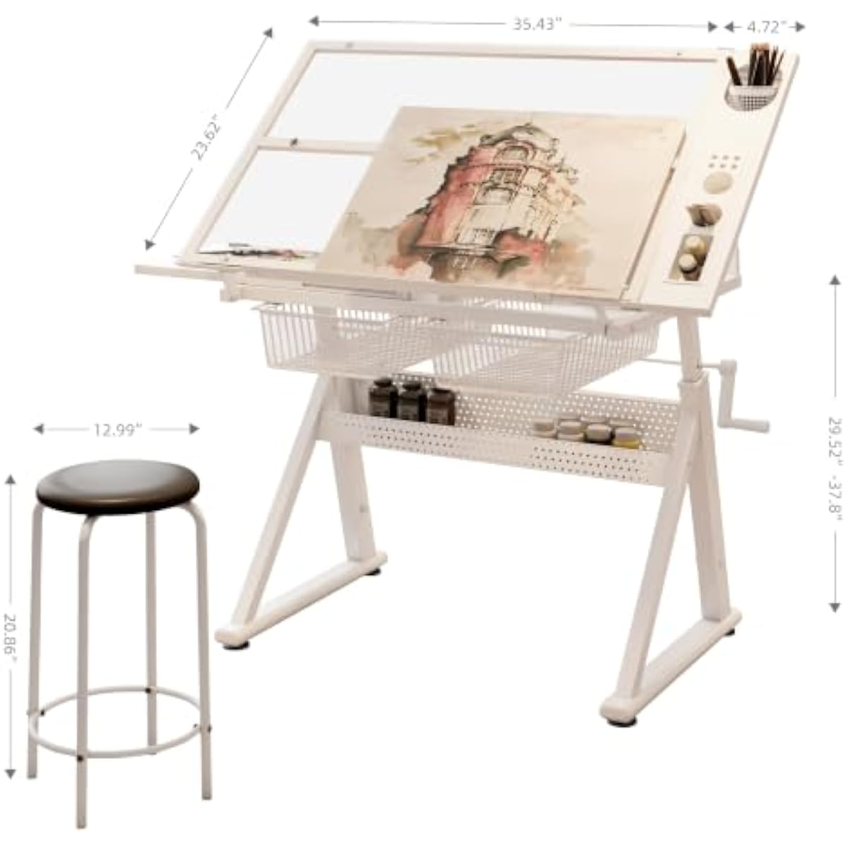 Adjustable Drafting Desk with  - đánh giá và giá Tops
