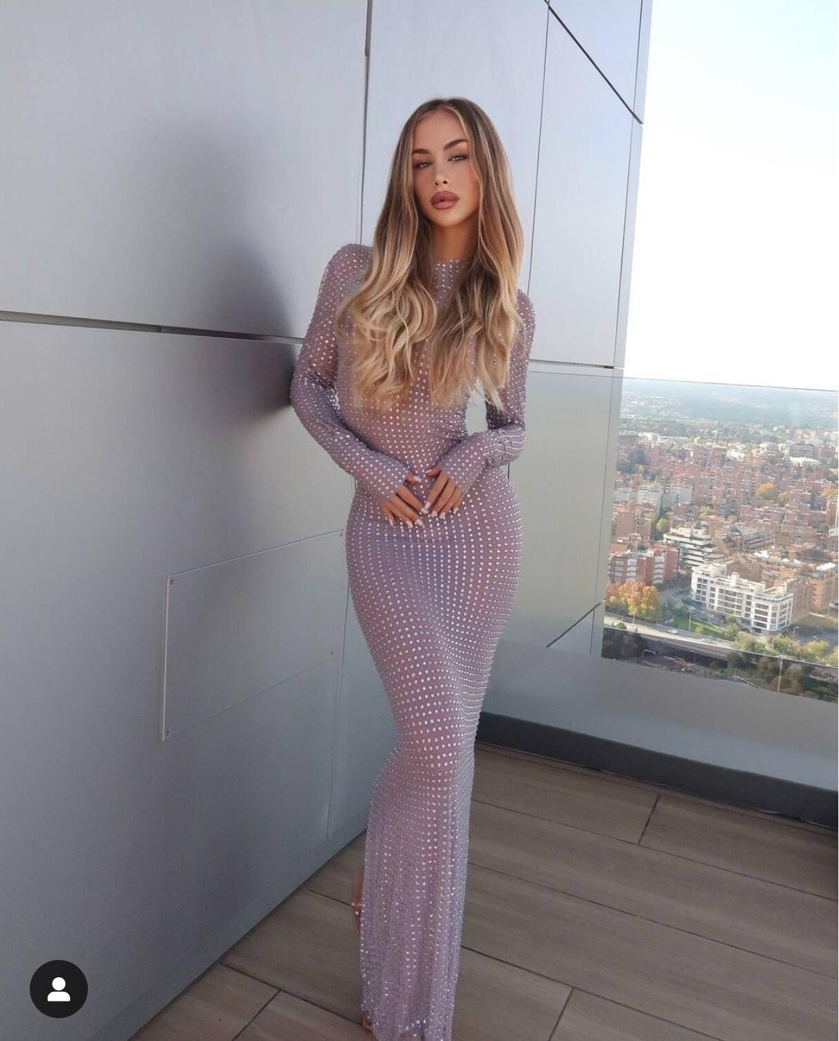 2025 New Transparent Photo Sho - đánh giá và giá Sparkly Rhinestone Club Party Dress