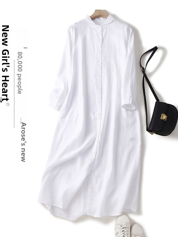 Casual Cotton Linen Loose Shir - đánh giá và giá Casual Loose Linen Shirt Dress