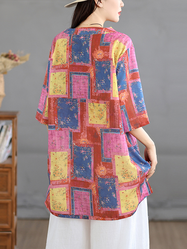 Casual Linen Print Top Vintage - đánh giá và giá Casual Loose Linen Shirt Dress