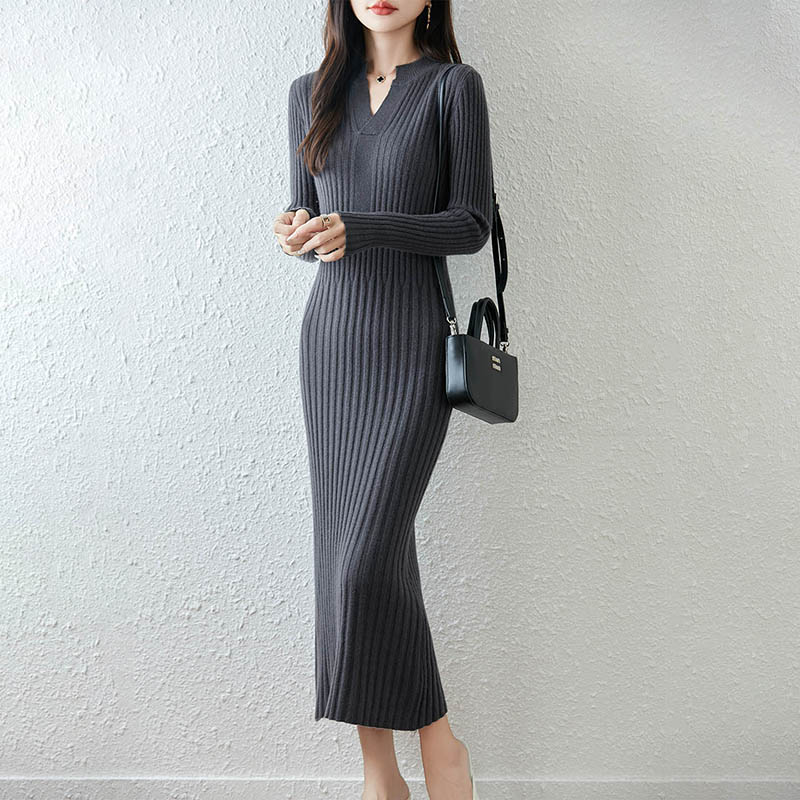 Smart Minimalist Ribbed 2025 W - đánh giá và giá Bodycon Long Sleeve Ribbed Dress