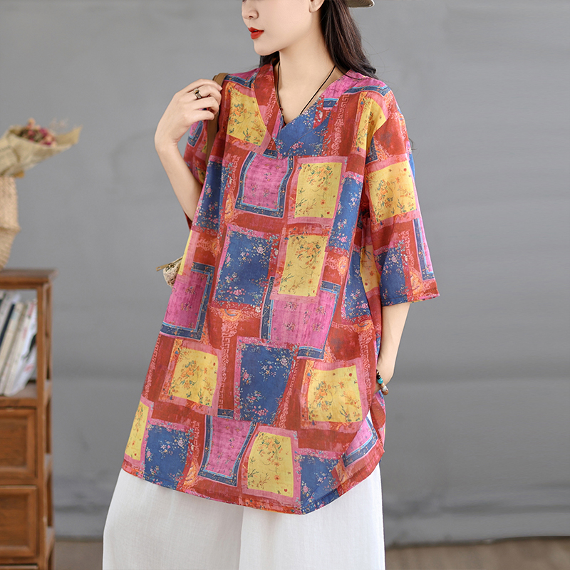 Casual Cotton Linen Print Retr - đánh giá và giá Casual Loose Linen Shirt Dress
