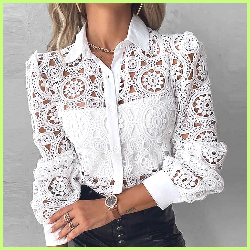 2025 Women's White Lace Shirt, - đánh giá và giá Blouses