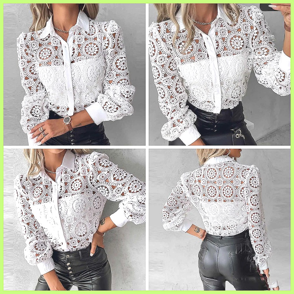 2025 Women's White Lace Shirt, - đánh giá và giá Blouses