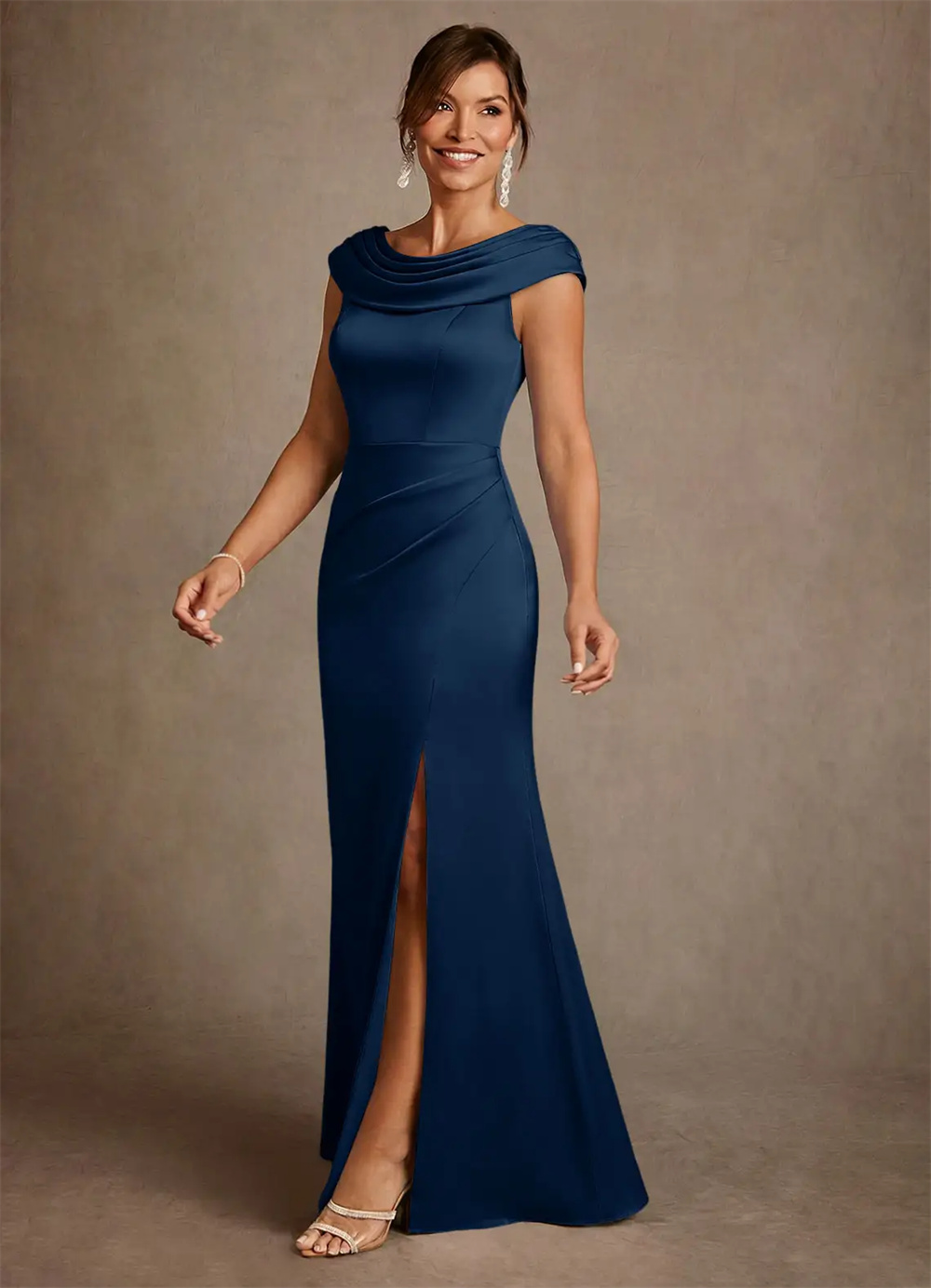 Mother Dress Mother Of Bride D - đánh giá và giá Elegant Satin Evening Gown Split
