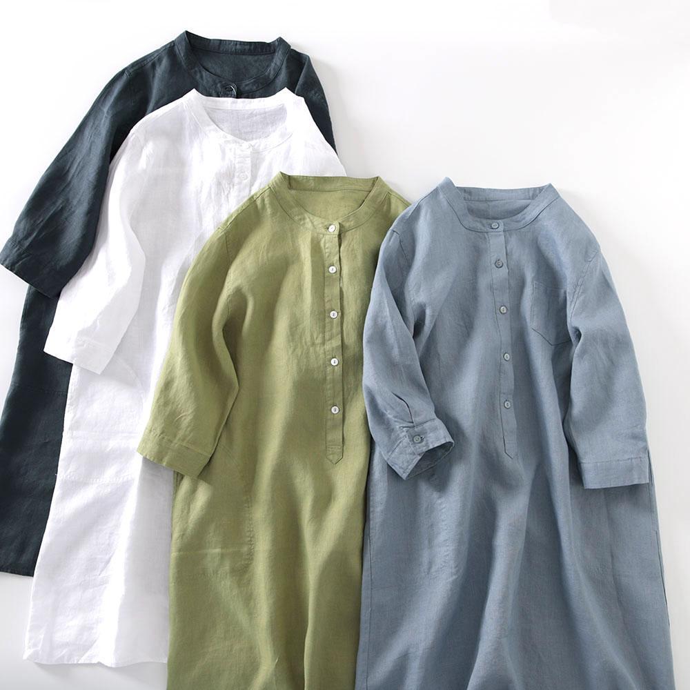 Outlet Japanese Style Linen Sh - đánh giá và giá Casual Loose Linen Shirt Dress