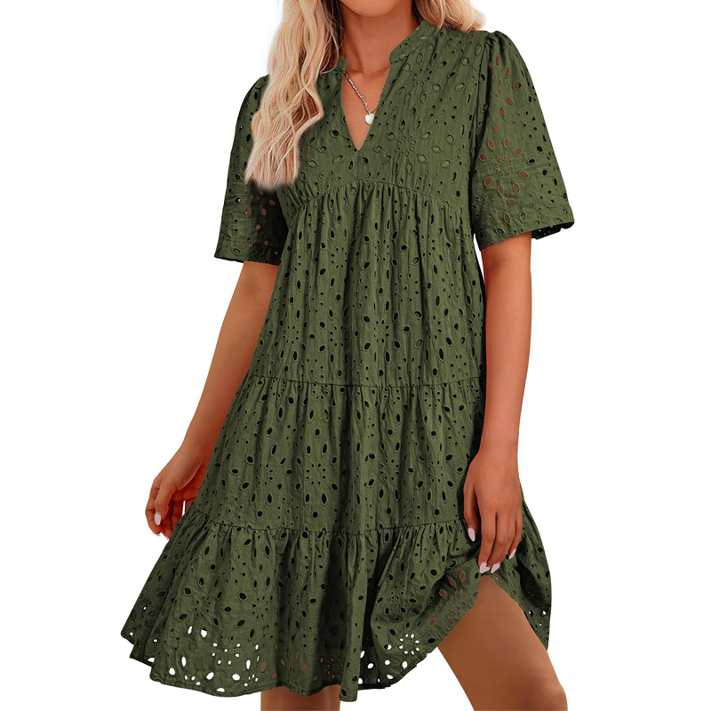 Women's Bohemian Summer V-Neck - đánh giá và giá French Vintage Floral Midi Dress