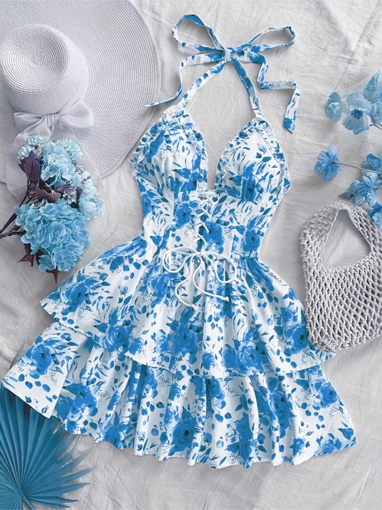 Women Vacation Style Retro Sho - đánh giá và giá French Vintage Floral Midi Dress