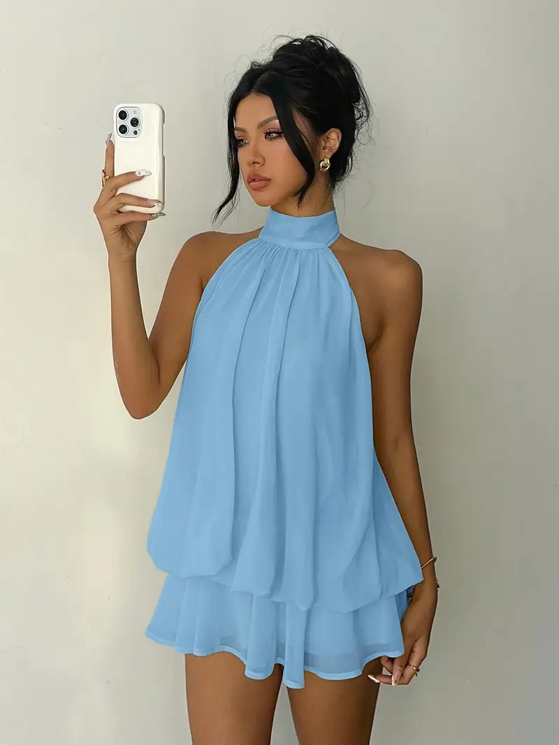 Women's Halter Neck Dress Back - đánh giá và giá Y2K Backless Halter Mini Dress