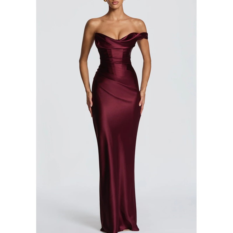 Sexy Slim Satin Dress Elegant  - đánh giá và giá Elegant Satin Evening Gown Split