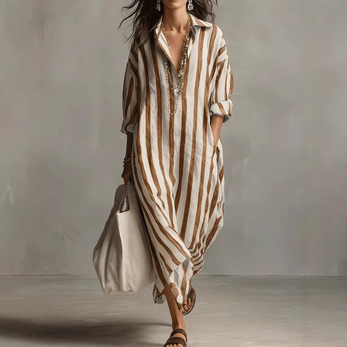 Summer Elegant Turn Down Colla - đánh giá và giá Casual Loose Linen Shirt Dress