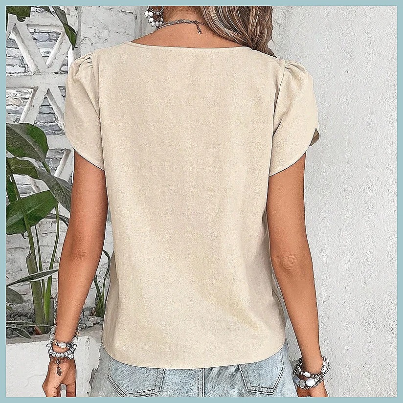 2024 Summer Vintage Solid Colo - đánh giá và giá Blouses
