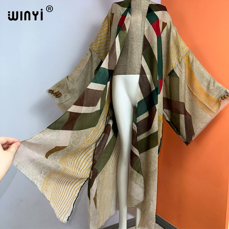 WINYI kimono summer boho print - đánh giá và giá Boho Summer Beach Maxi Dress